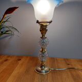 Vintage brass and glass tulip floor lamp
