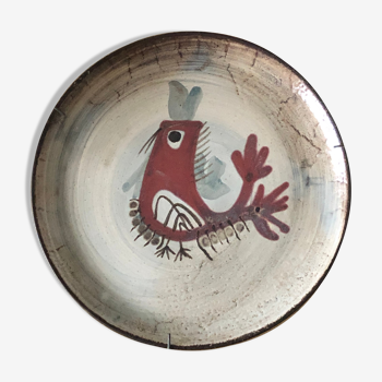 Assiette en ceramique Gustave Reynaud années 50