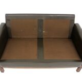 Scandinavian leather sofa 2 seater, Sweden, 1950