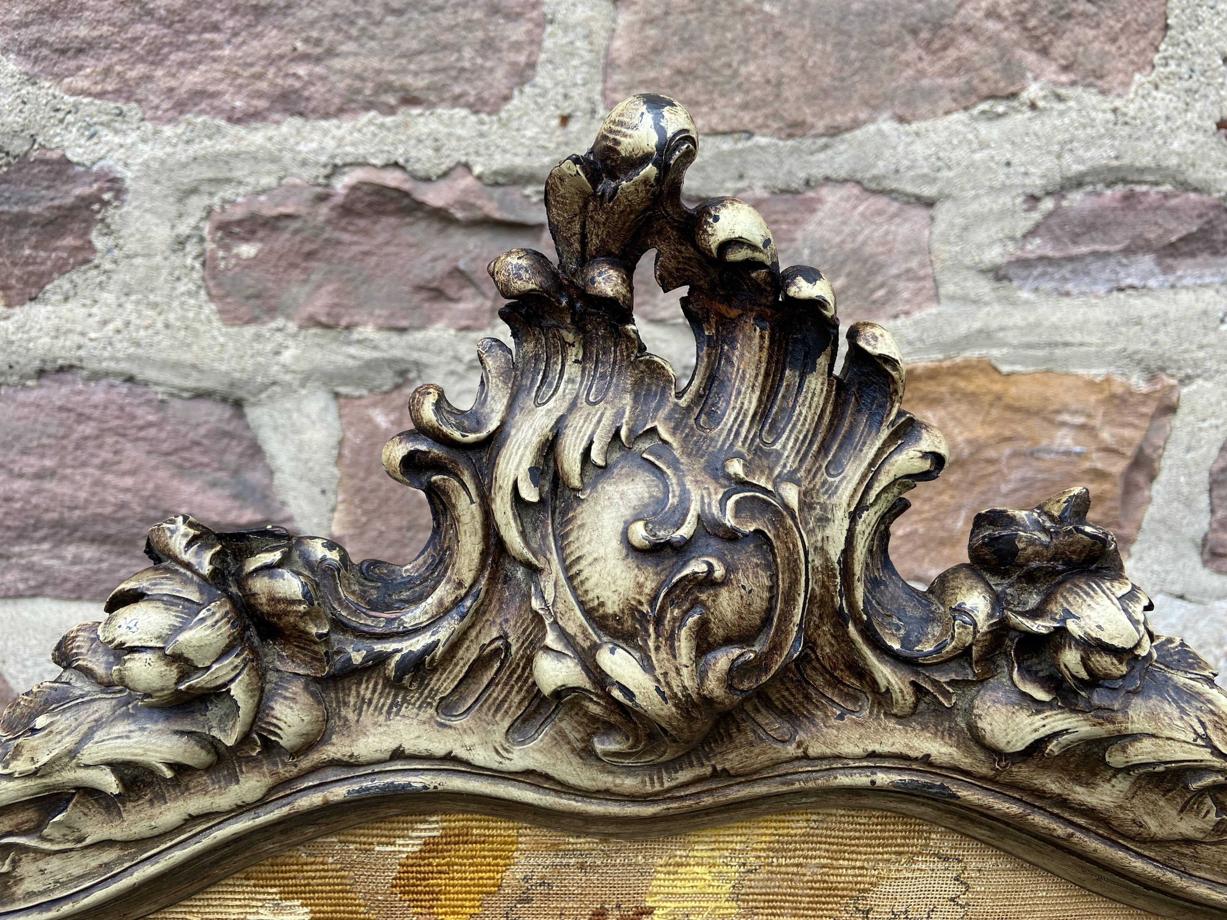 Louis XV fireplace fire screen Rocaille walnut 19th century