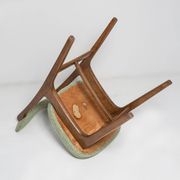 Mid-century apple green wool chair, beech wood, Rajmund Halas, Poland, 1960.