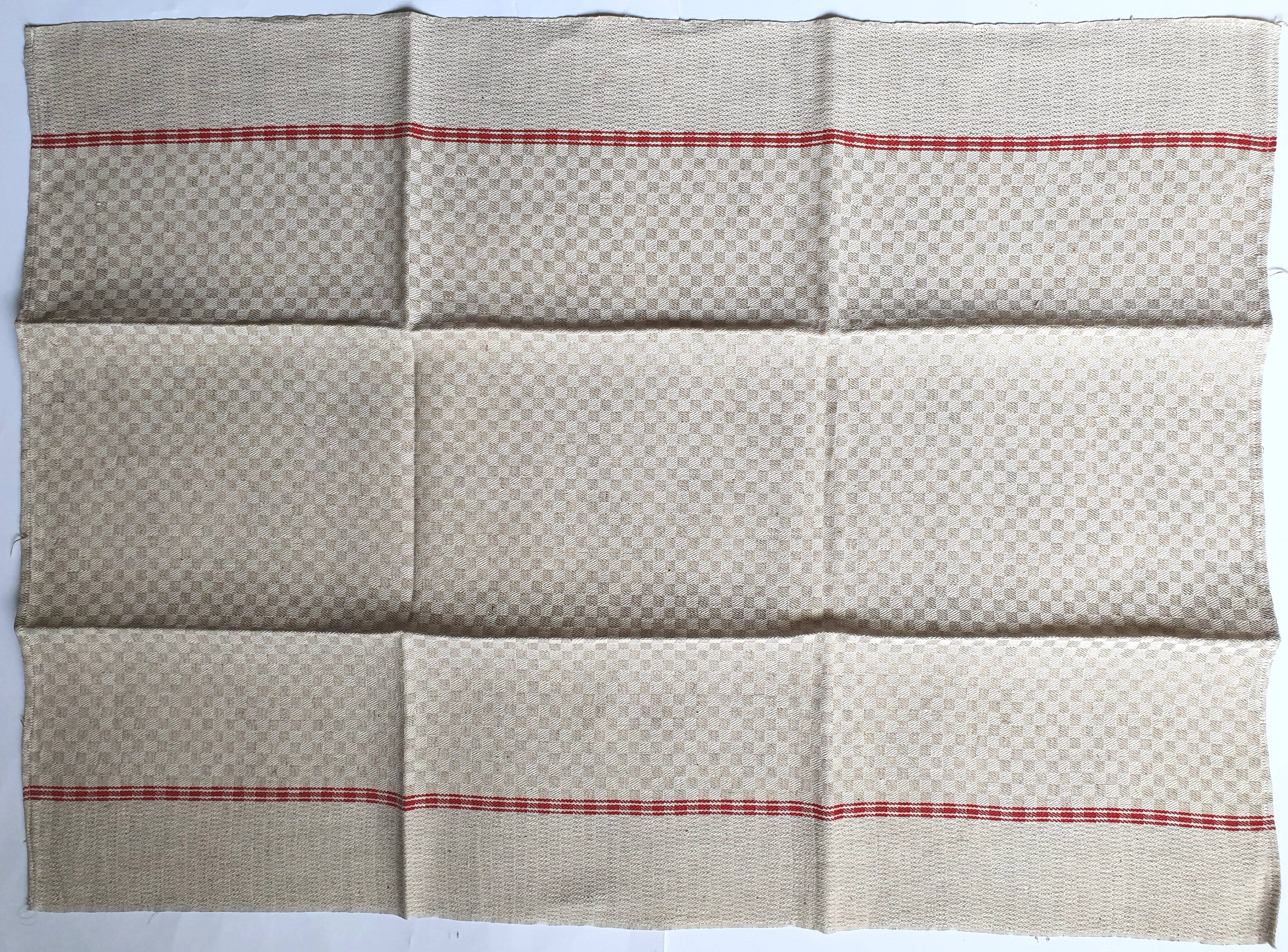 Set of three old tea towels