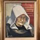 Portrait painting Breton woman with white headdress