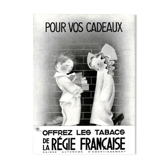 Affiche vintage années 30 Cigarettes Régie Française