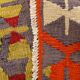 5x10 Wine Red & Orange Turkish Vintage Kilim Rug, 168x295Cm