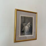 Antique print of the nineteenth gilded frame - maternity - period lithograph