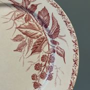 Set of 4 old flat plates Terre de Fer, earthenware of Badonviller