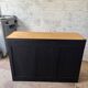 Black and wood counter