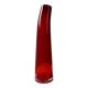 Red blown glass bubble tube vase in Murano style, vintage 80s-90s.