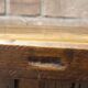Brutalist console in solid wood worked with gouge & wrought iron, France 1950s
