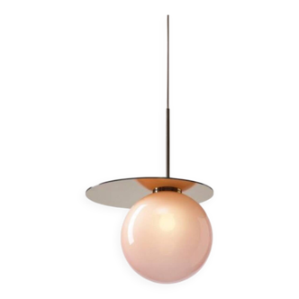 Umbra designer pendant light in pink glass