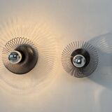 Vintage spring wall lights, matte metal, France, 1970.
