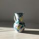 Ceramic vase pitcher with handles. Floral decoration, made in Italy.