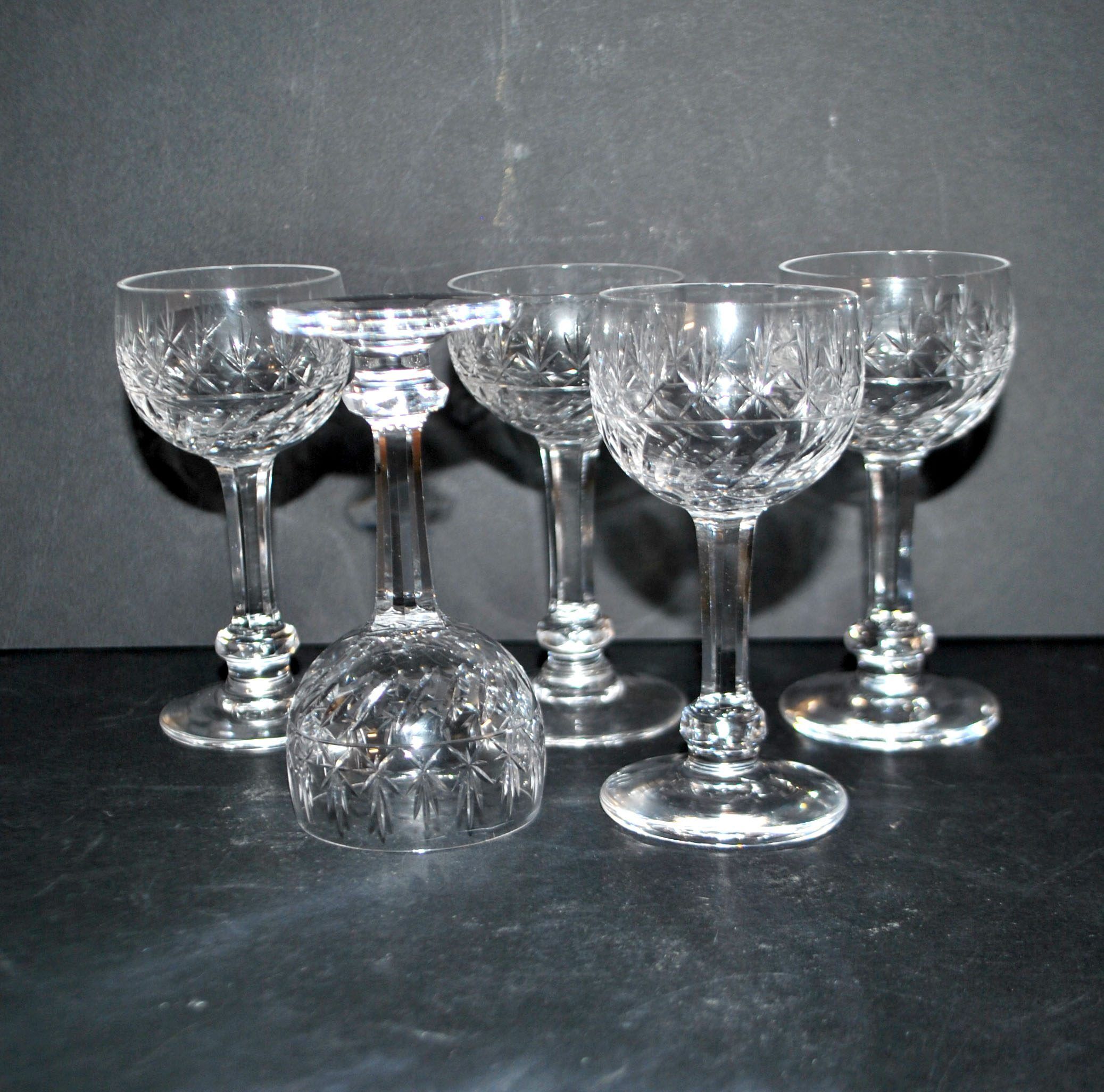 SAINT-LOUIS Set of 5 crystal liqueur glasses model 1930 METRA Size 4593