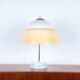 Mushroom desk lamp in opaline glass with a marble base, 1960s