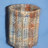 Vintage sandstone lamp and wool lampshade