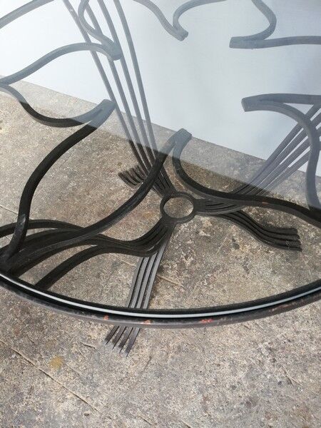 Table low wrought iron era art deco 1930/40