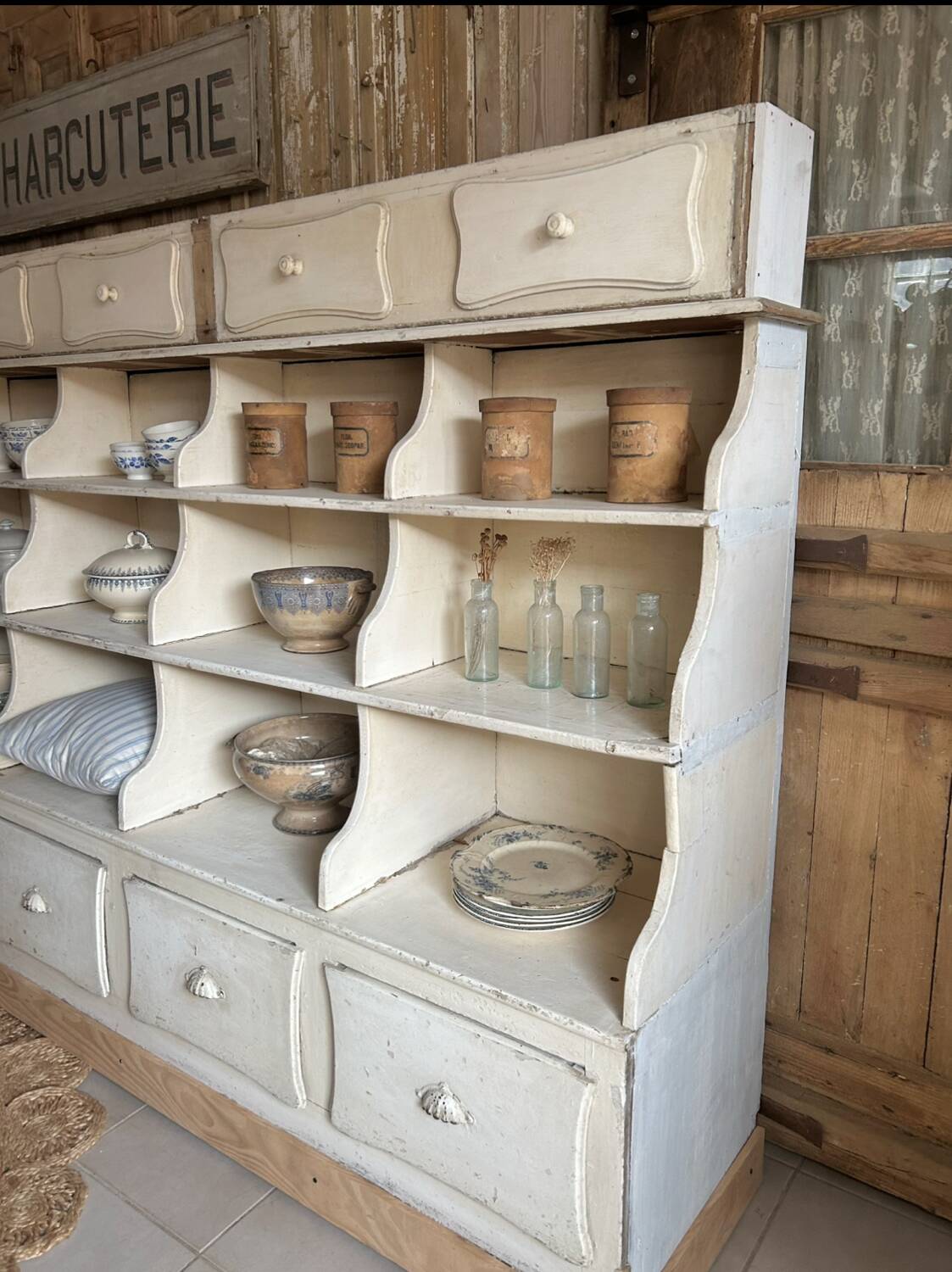 Exceptional old grocery store furniture - dresser
