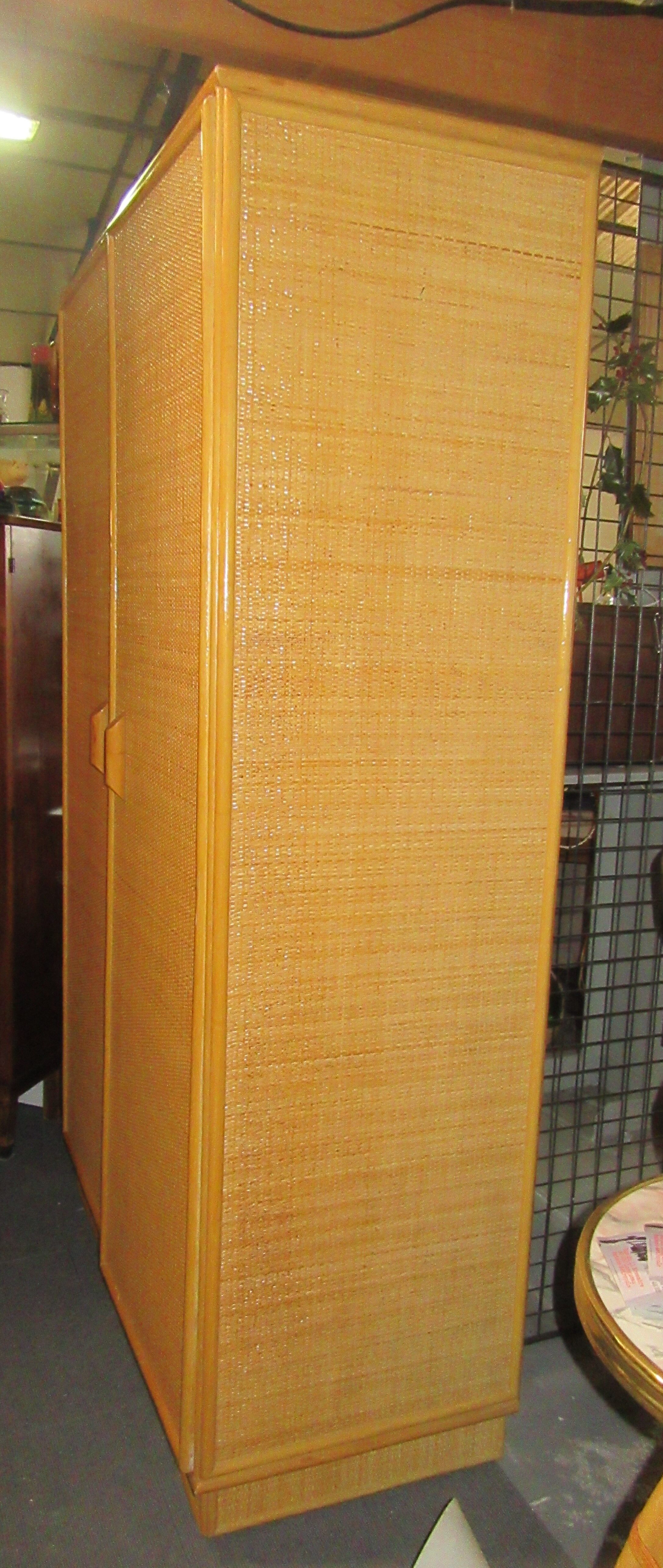 Rattan cabinet and vintage bamboo
