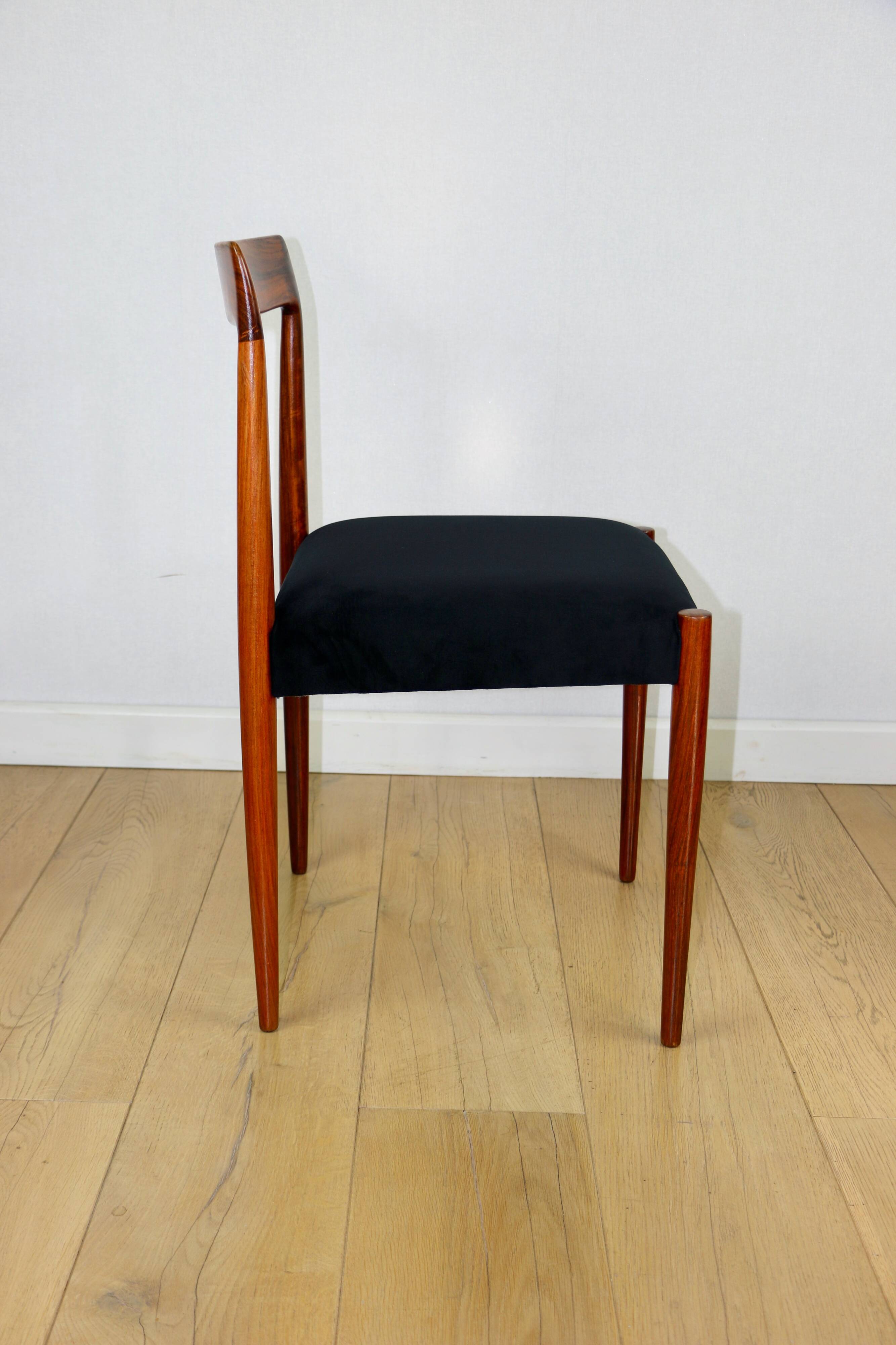 German Lübke vintage black chairs - 4 pieces - great set