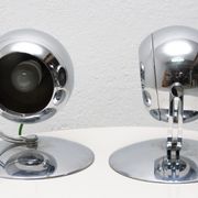 Pair of mid century space-age positioning desk lamps, 1960, Central Europe