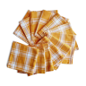 6 Orange checkered napkins