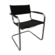 Black leather armchair Matteo Grassi