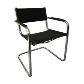 Black leather armchair Matteo Grassi