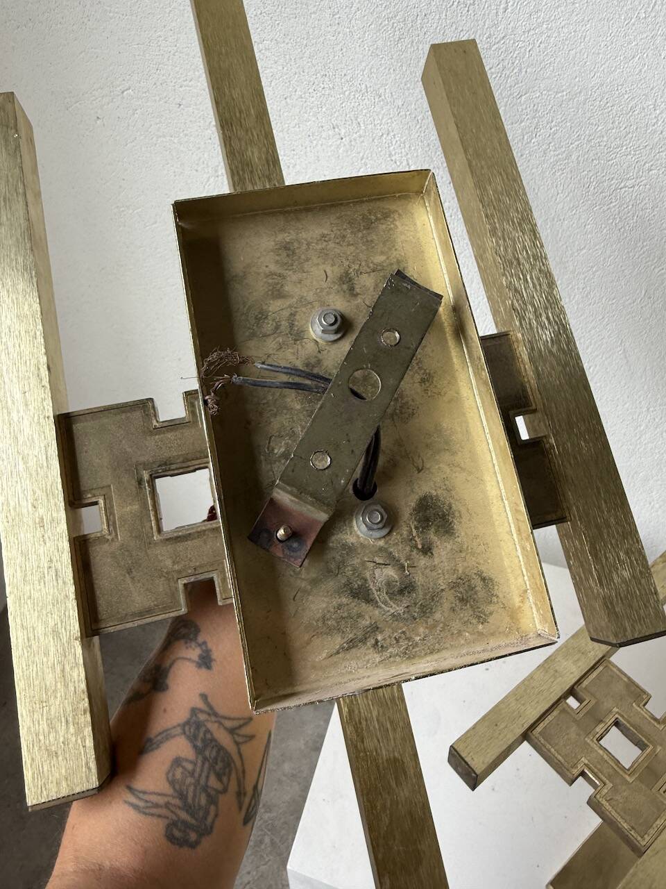 Pair of Regency brass wall lights in Italy