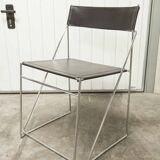 Set of 3 minimalist X line chairs by Niels Jorgen Haugesen.