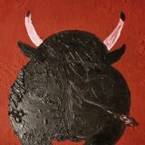 Contemporary painting – Stylized bull – Signed KPMY