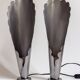 Paire de lampes en acier brossé⎮Années 60,70