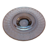 Large smoked glass bowl with star engraving – 1950s