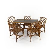 Vintage bamboo dining set in Chippendale style, Italy, year
