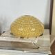 Antique Art Deco yellow-gold speckled glass globe by Clichy for lighting fixture.