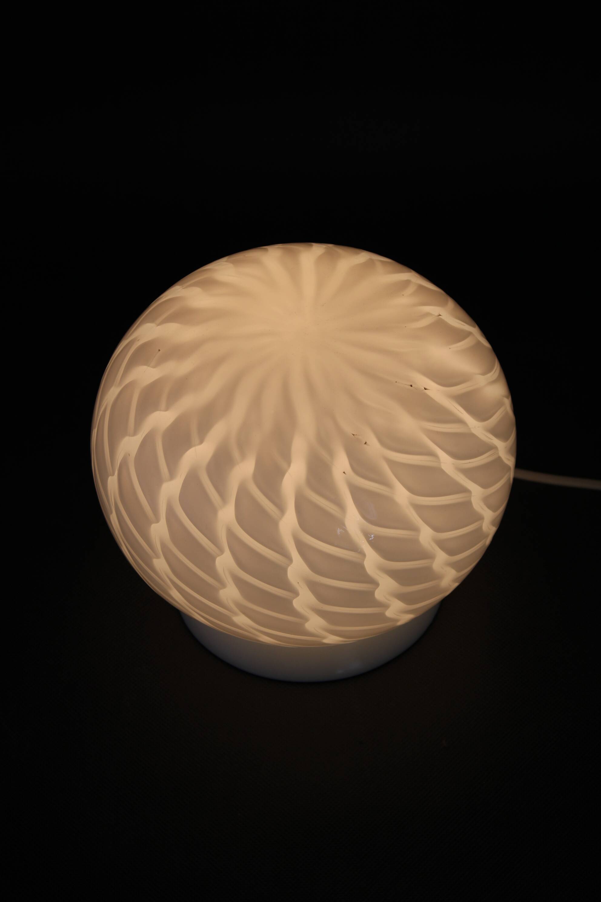 1980s Glass Globe Table Lamp , Italy