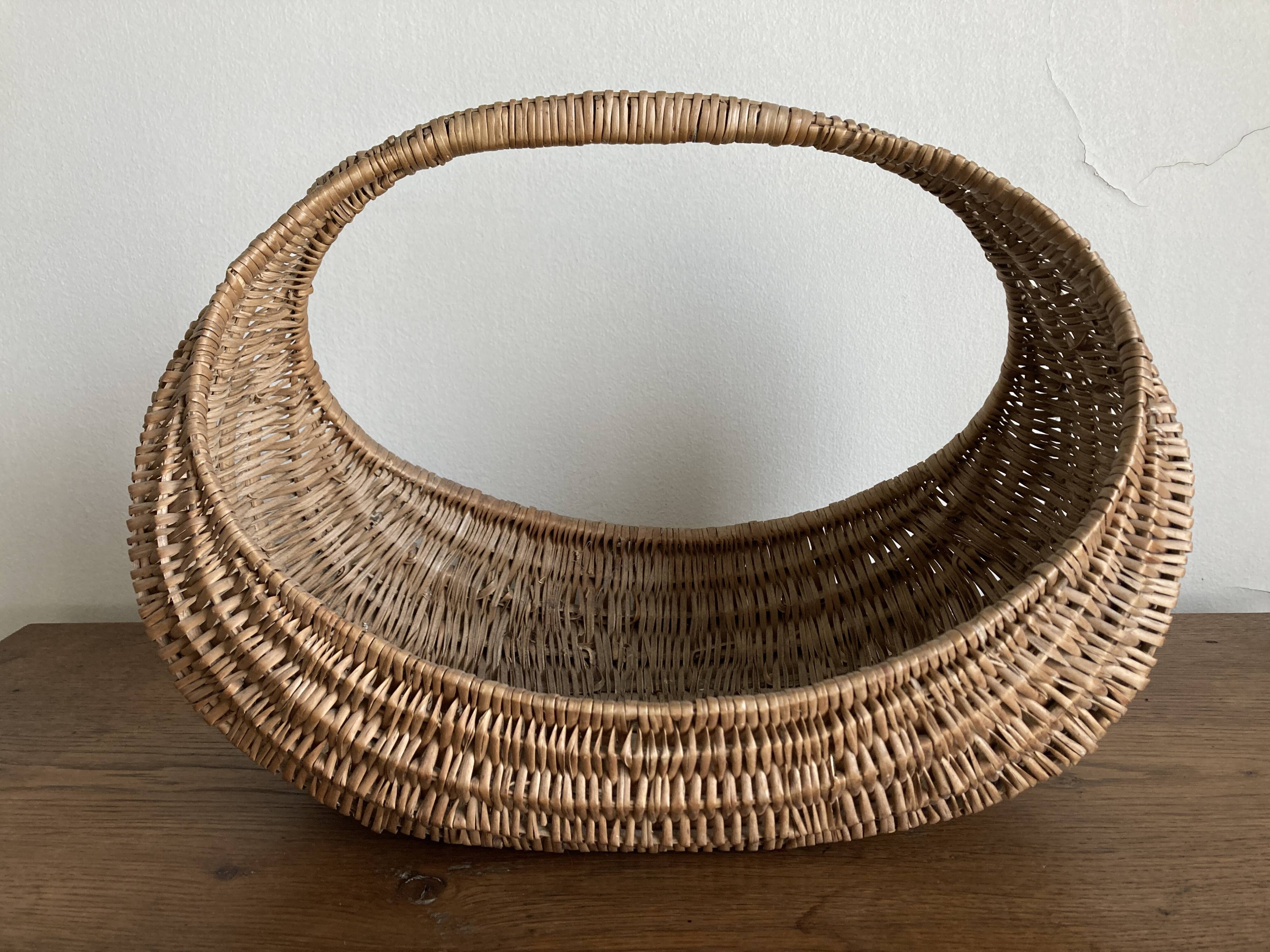XL wicker gondola basket 1960