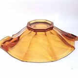 Art Deco style fruit bowl or pocket tray in amber glass from the 50s