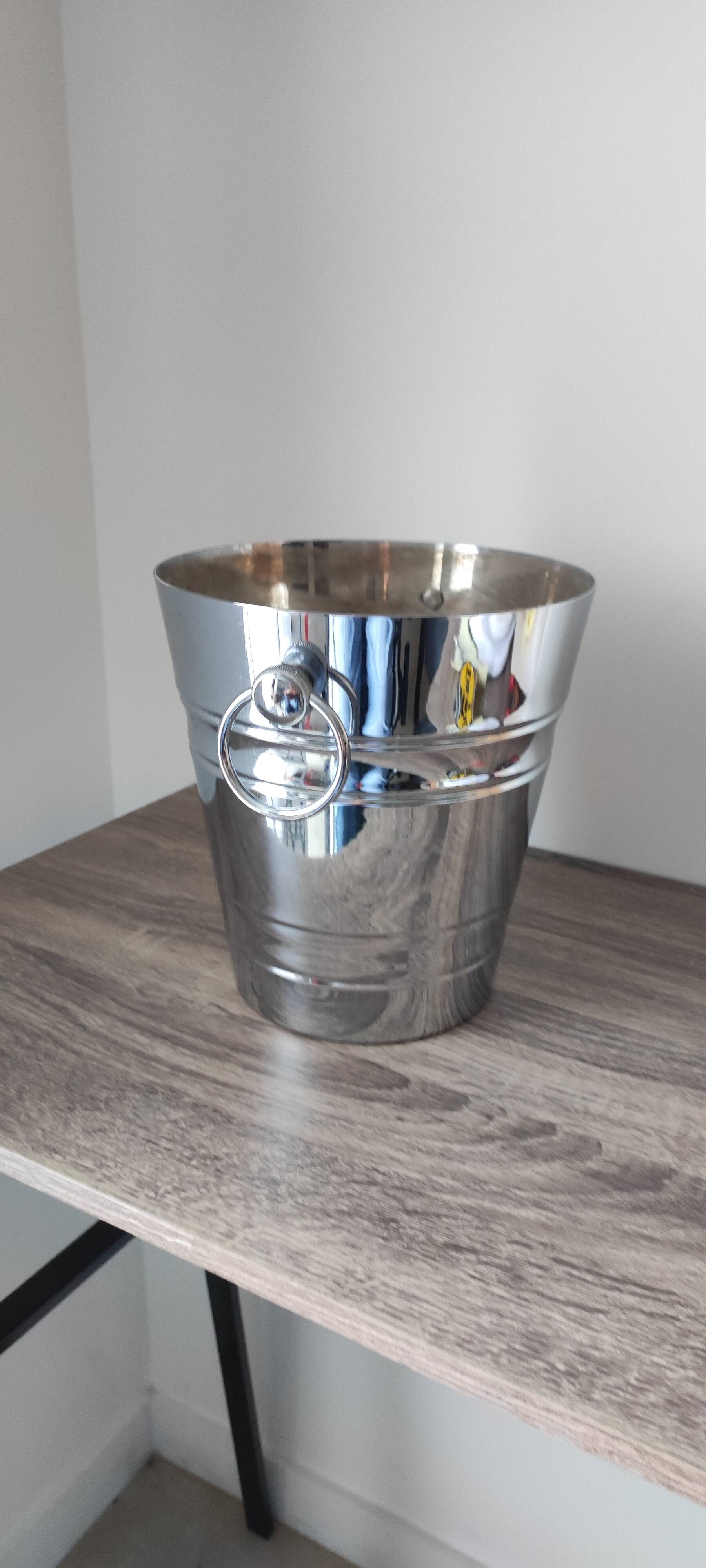 Vintage silver-plated metal champagne bucket