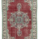 Turkish hand-knotted rustic 1970s beige carpet 190 cm x 291 cm