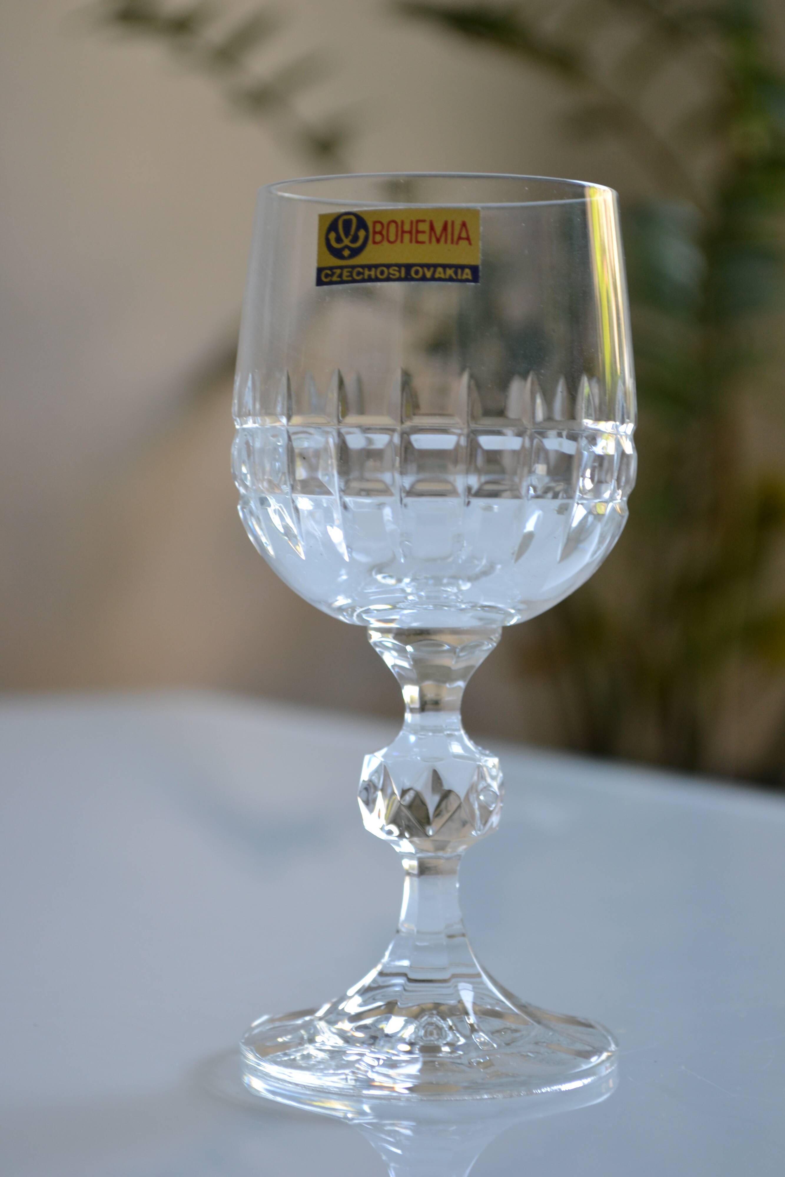 6 port glasses in Bohemian crystal Czechoslovakia