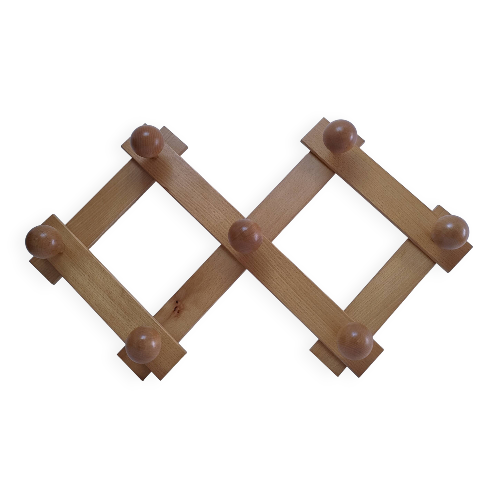 Solid pine crossbar coat rack from the 90s