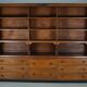 Large Antique Art Deco German Oak Chocolate Shop Cabinet, 1920s