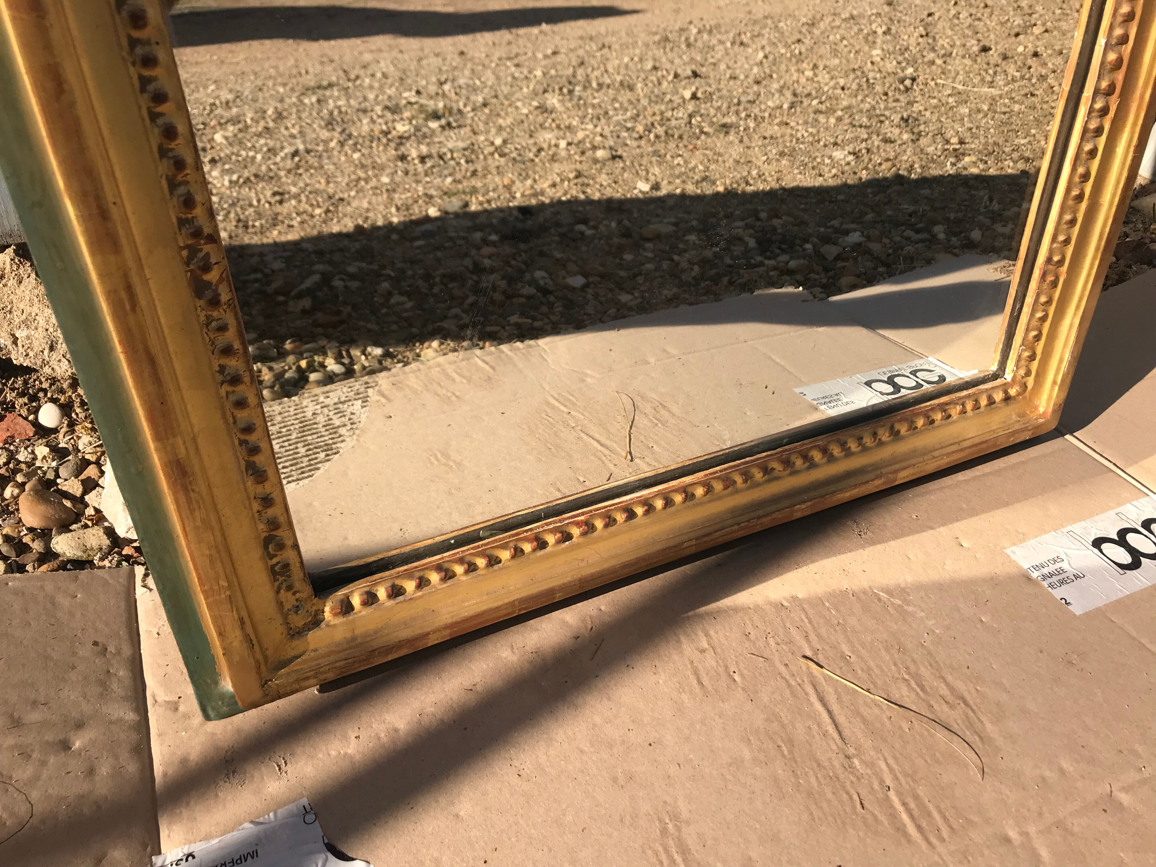 Mirror Louis XVI in between golden with gold leaf 50x150cm