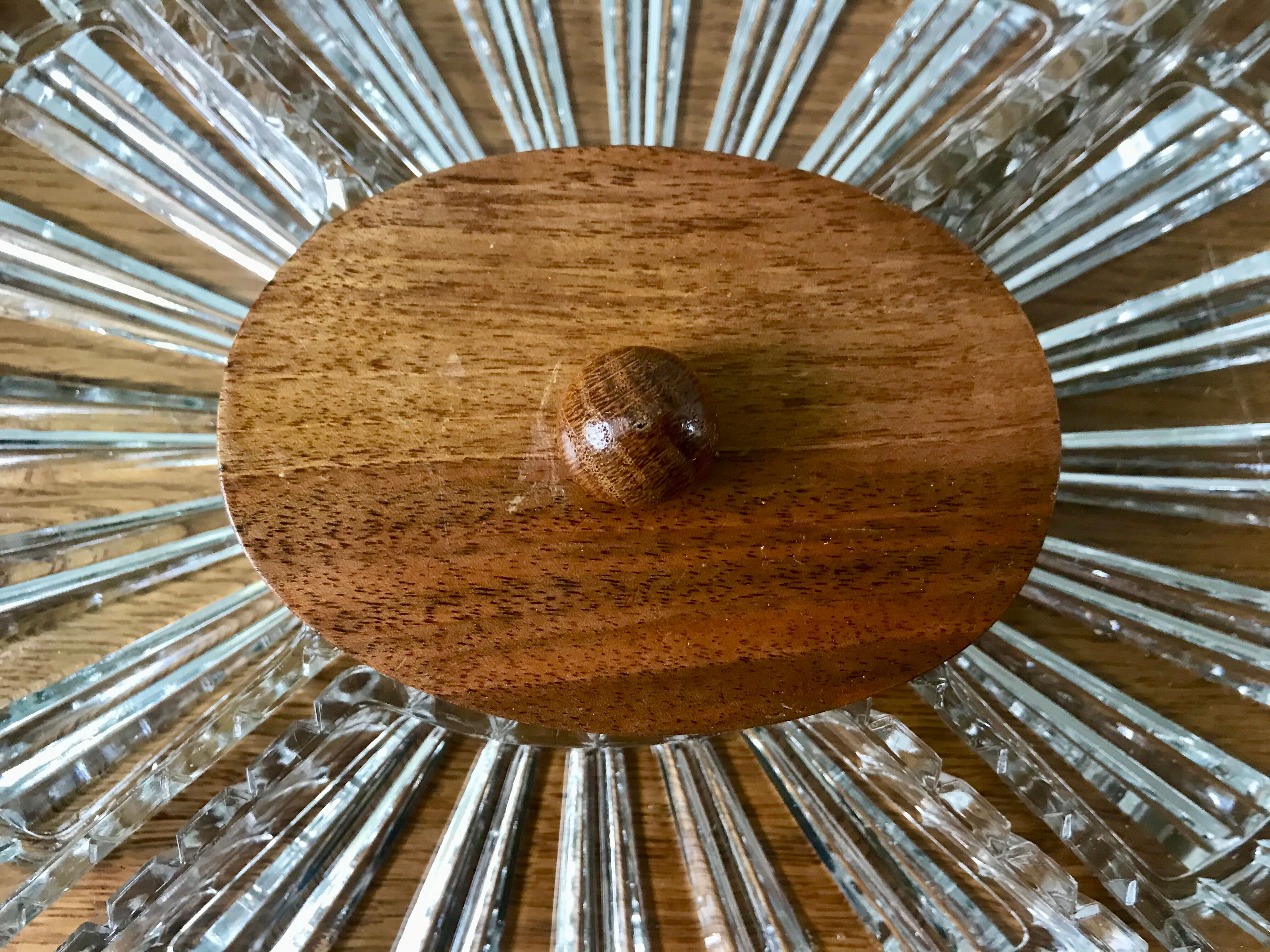 Wooden top and art deco glass 30s