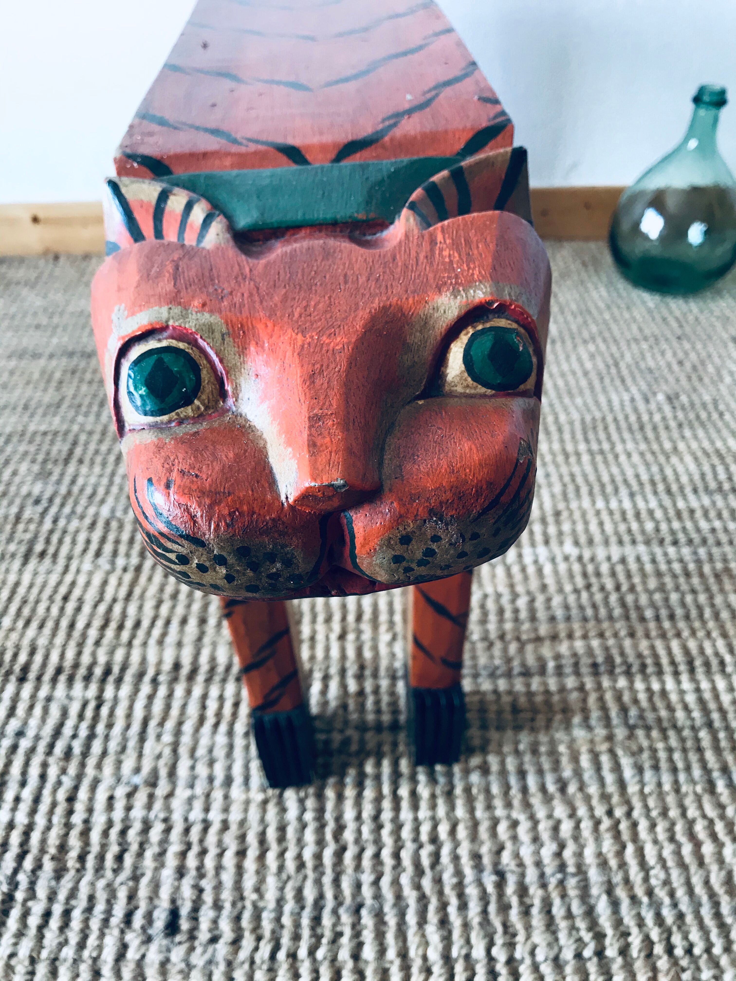 Wooden tiger bench