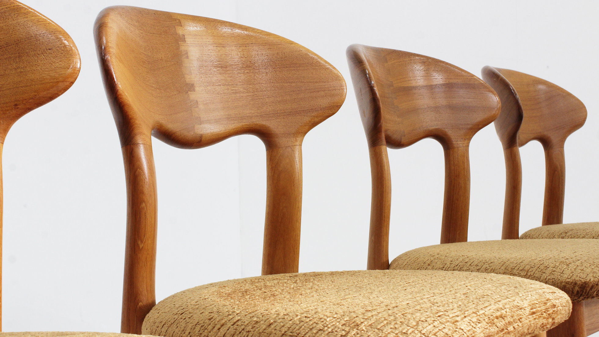 Vintage Danish solid teak dining room chairs Juul Kristensen set of 6