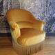 Vintage velvet toad armchair