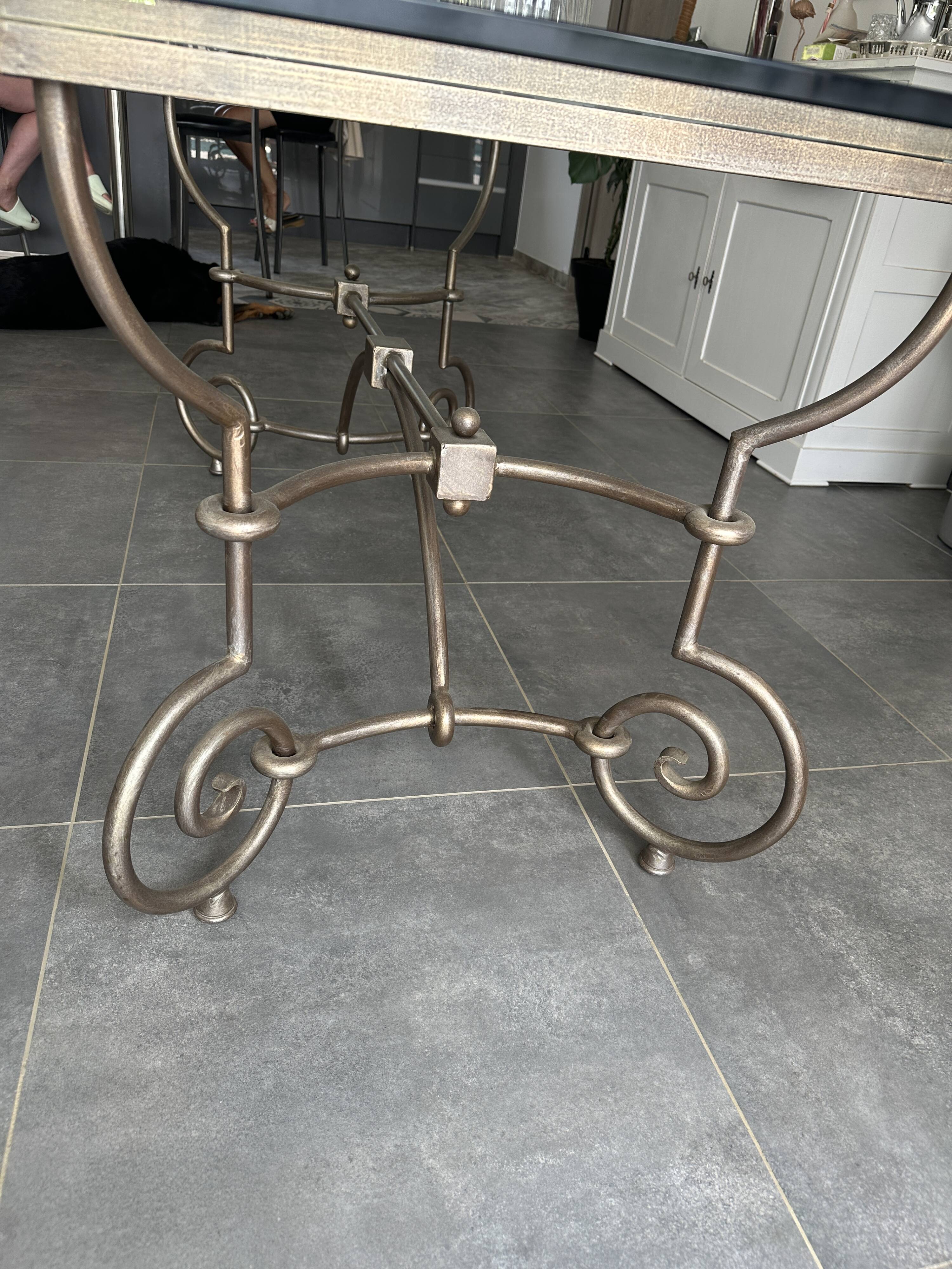 Roche Bobois glass and steel dining table and 6 chairs