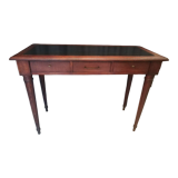 Louis XVI style console table in oak and leather